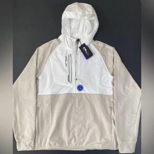 RLX Ralph Lauren Golf Jacket Half-Zip Hoodie Jacket Tan/White